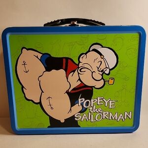 Popeye the Sailorman Green and Blue Lunch Box